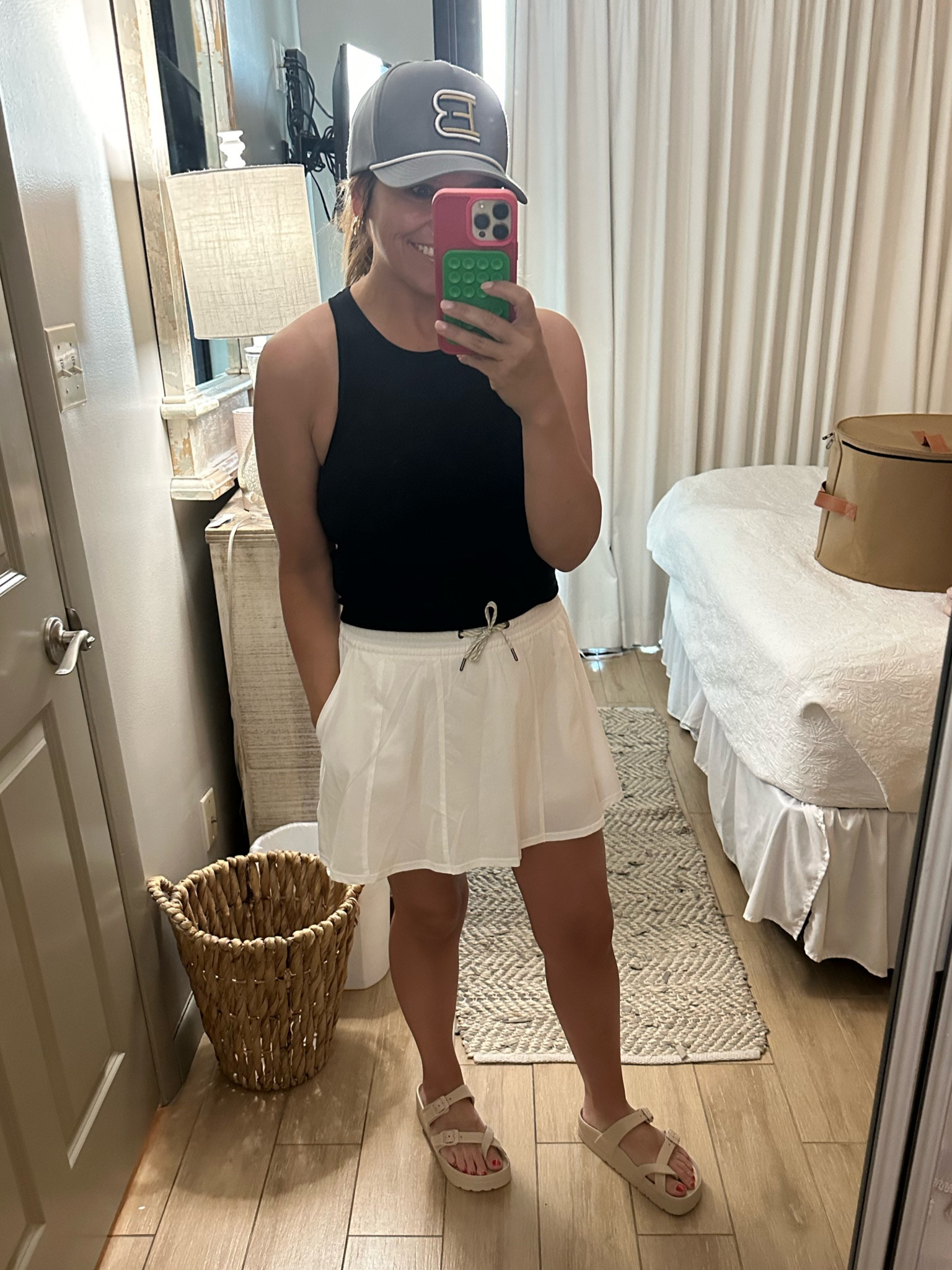 Obsessed with this Vuori skirt and ribbed tank combo! The tank has a built in bra! Wears like a sports bra but love the tank length! 

Wearing a M in the tank and a small in the skirt! 

#LTKTravel #LTKActive #LTKFindsUnder100