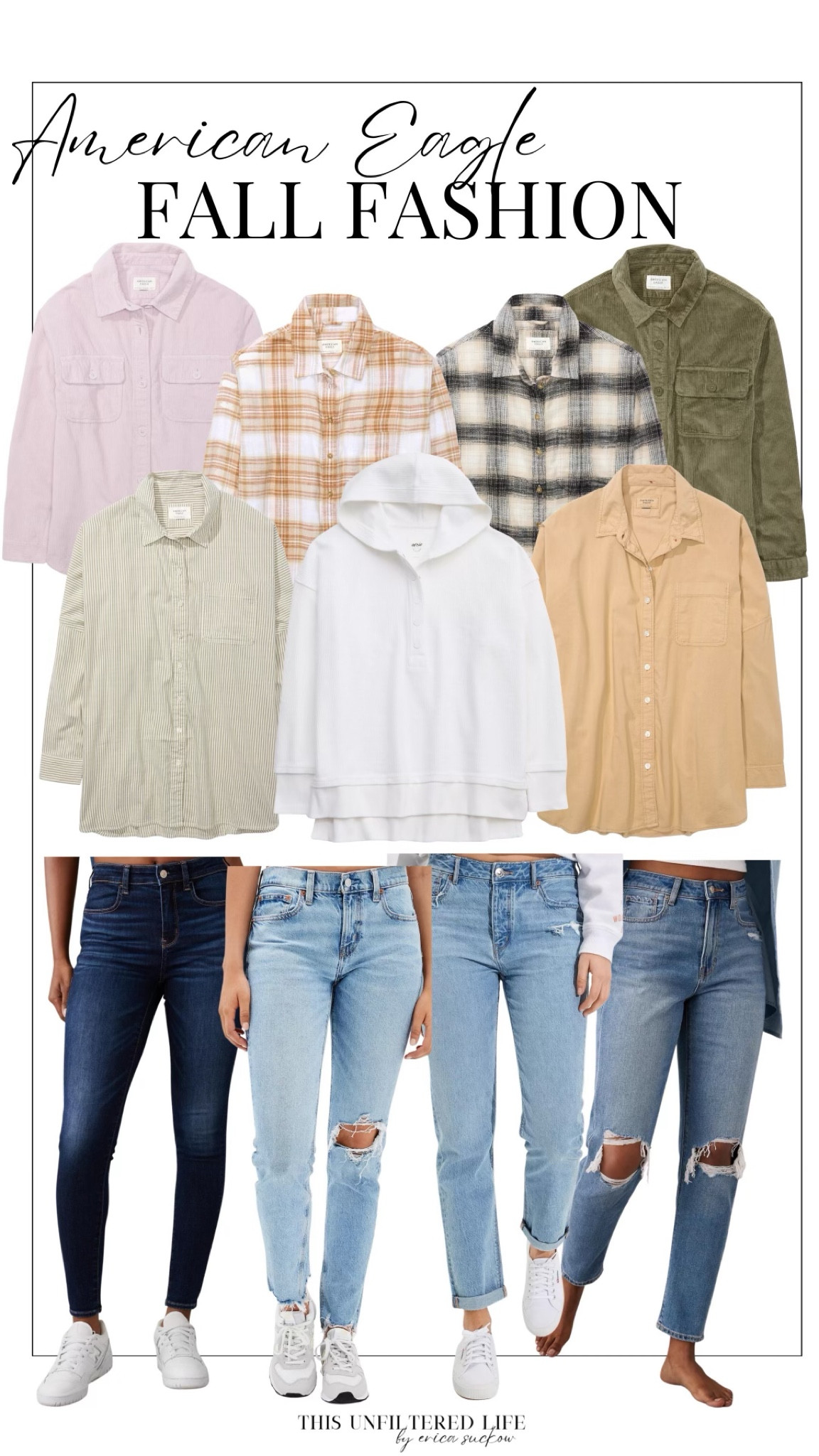 The cutest fall arrivals from American Eagle! Loving these fall looks!🍂

Fall outfits. Denim. Fall ootd. Flannel. Sweaters. Shacket. Fall outfit inspo. 

#LTKstyletip #LTKSeasonal