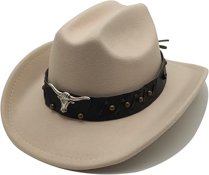 Kids Cowboy Hat for Girls Boys Western Cowgirl Hat with Buckle Belt Unisex Wide Brim Fedora Hat D... | Amazon (US)