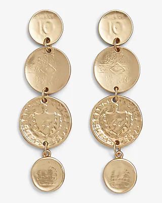 Coin Linear Drop Earrings | Express