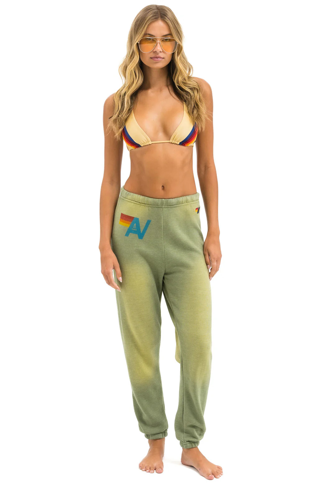 VINTAGE LOGO SWEATPANTS - FADED ARMY | Aviator Nation