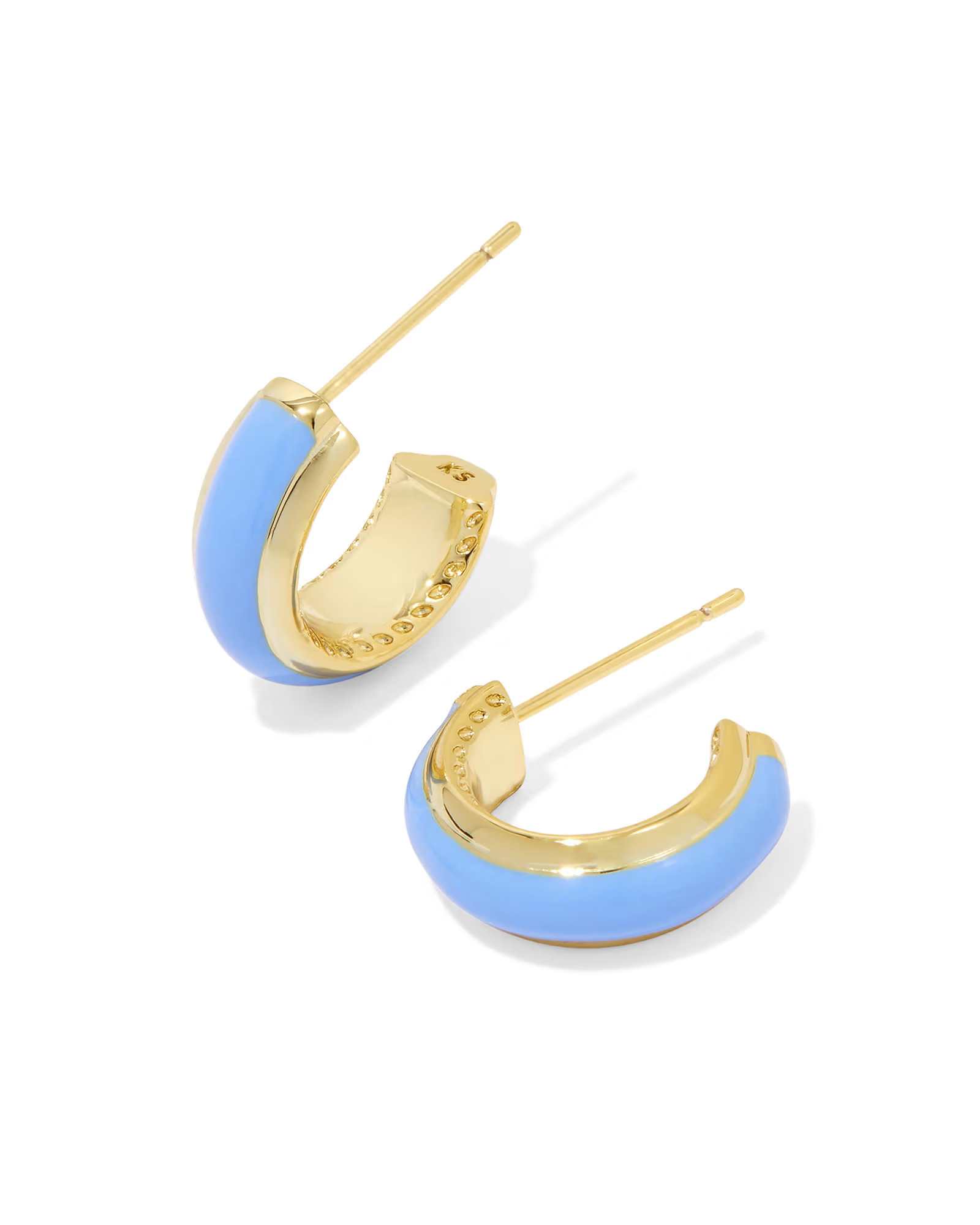 Ainsley Gold Huggie Earrings in Light Blue Enamel | Kendra Scott