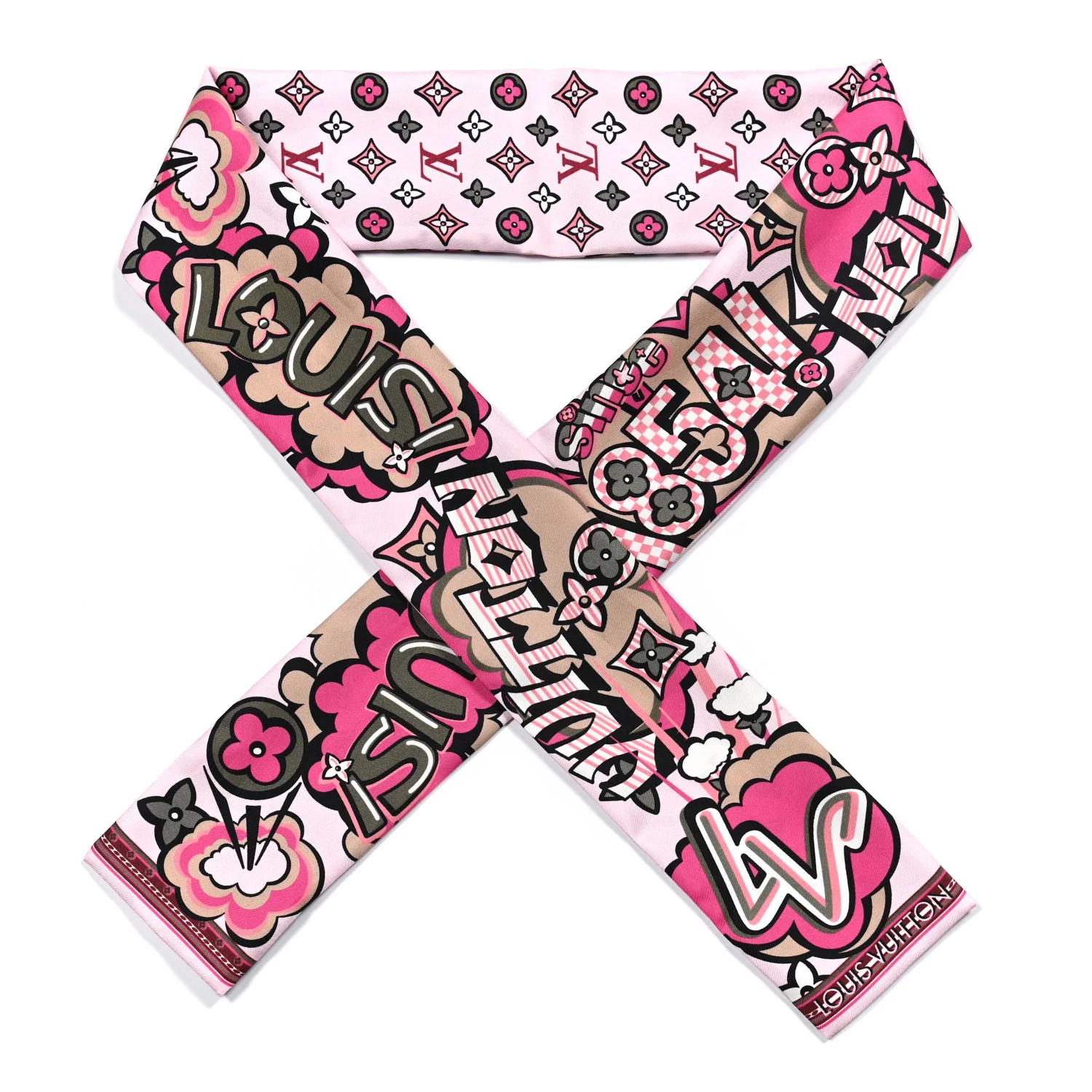 LOUIS VUITTON Silk Monogram Street Bandeau Rose | FASHIONPHILE | Fashionphile