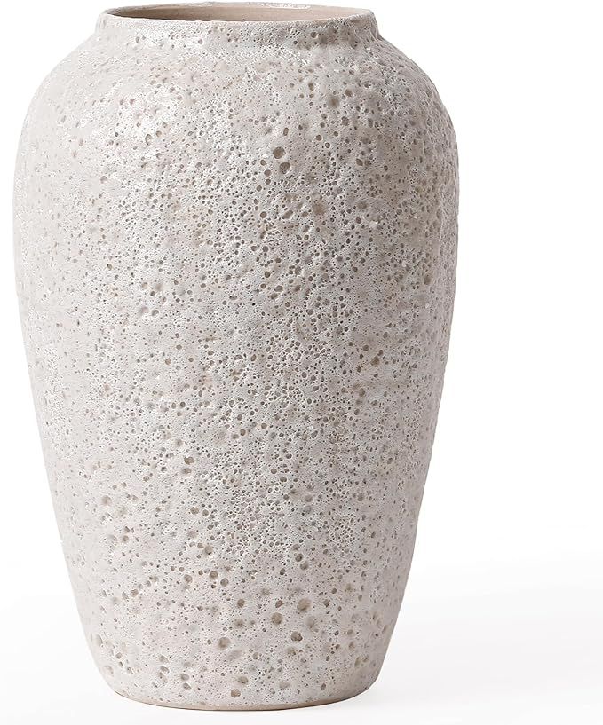 Rustic Ceramic Table Vase, Terracotta Clay Tall Pottery Vase for Table Centerpiece Farmhouse Deco... | Amazon (US)