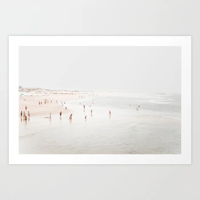 At The Beach (two) - minimal beach series - ocean sea photography by Ingrid Beddoes Art Print | Society6