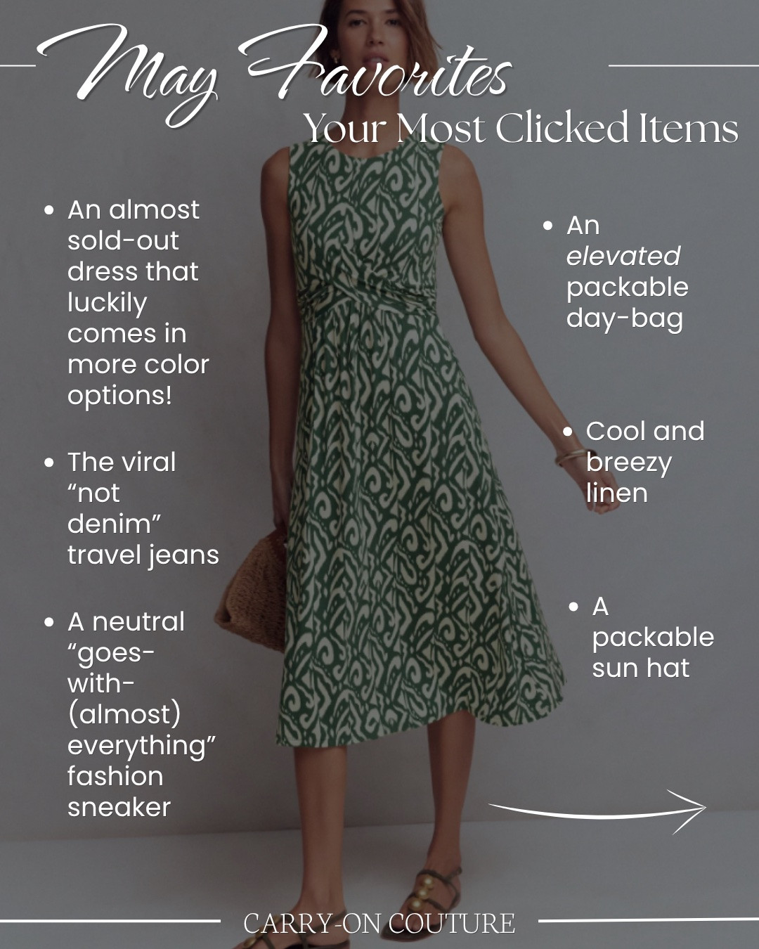 May Travel Favorites: Your Most Clicked Items…

It’s so much fun for me to see the items you loved most each month.  

Thank you for supporting my page and shopping my links. I love creating content for you to help make your travels a little easier!

#LTKOver40 #LTKTravel