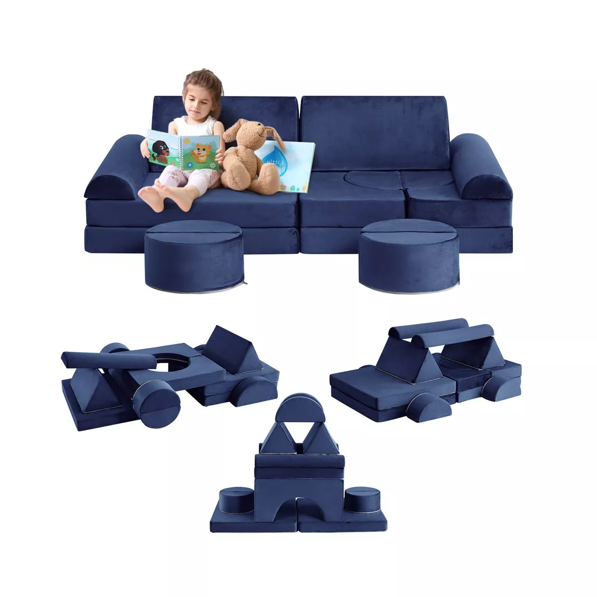 Kids Couch 15PCS nugget couch,modular kids play couch for playroom, Playhouse Play Set for Toddle... | Target