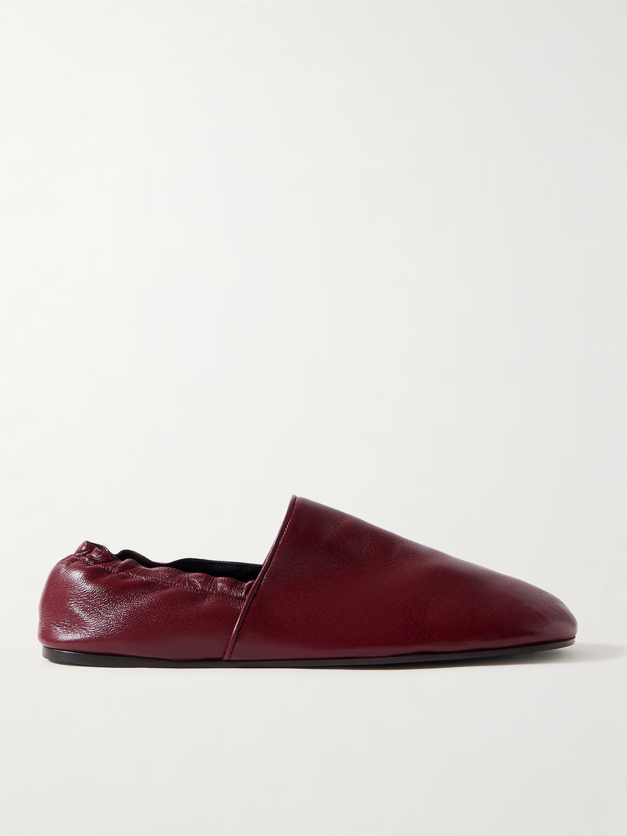 KHAITE - Banks Leather Loafers - Burgundy | NET-A-PORTER (US)