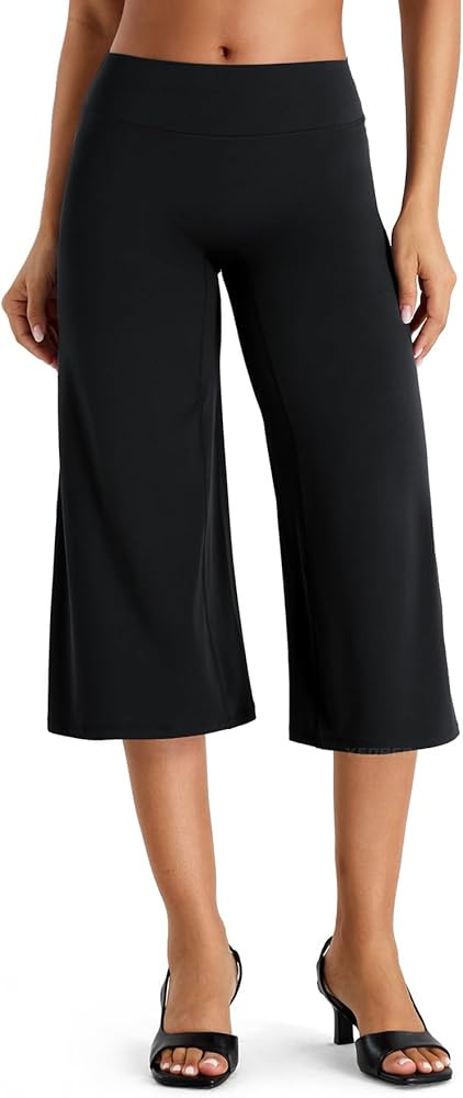 YEOREO Ease No Front Seam Capris for Women Low Rise V-Back Yoga Pants | Amazon (US)