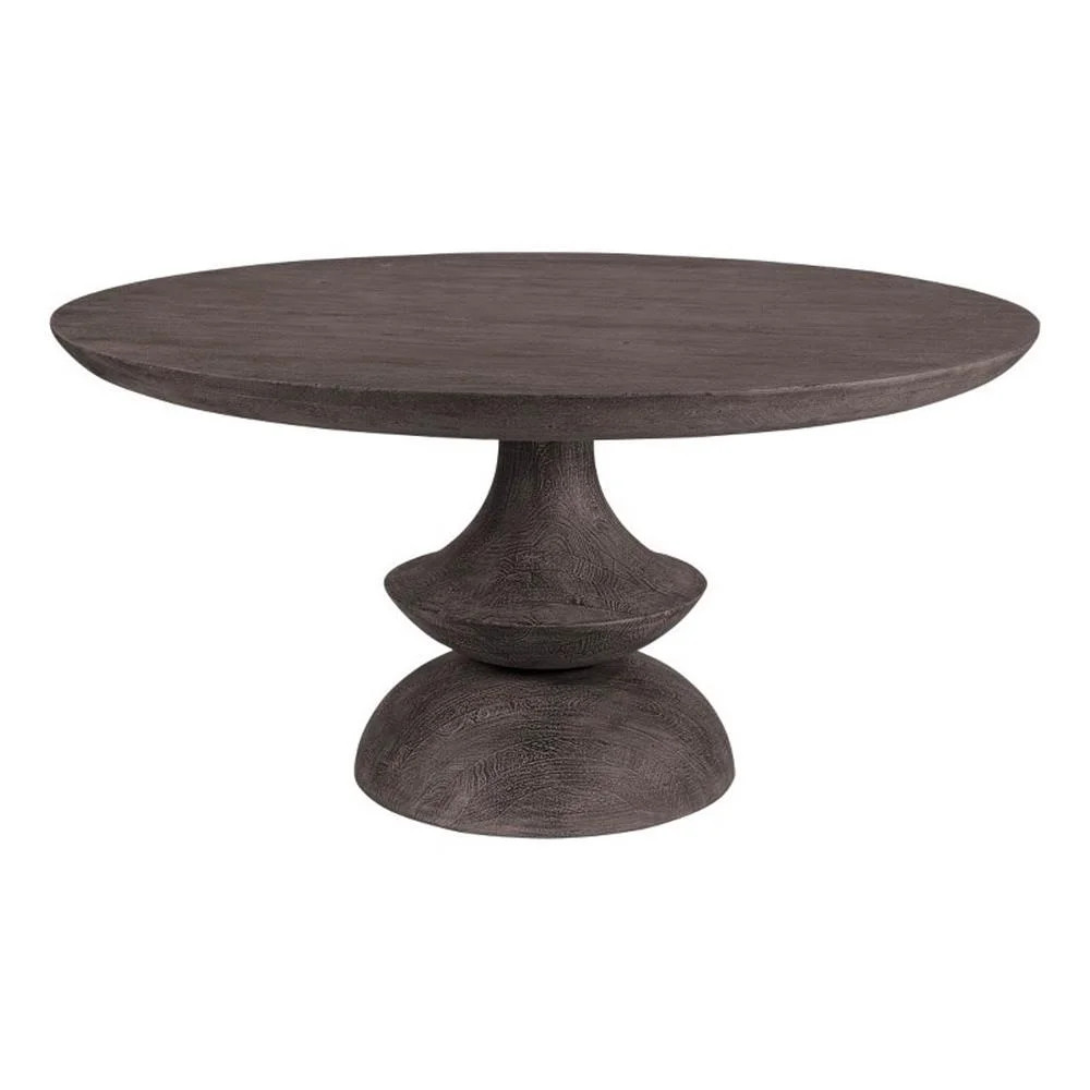 Crossman 60" Round Dark Brown/Gray Solid Wood Table Top & Base Dining Table | Walmart (US)