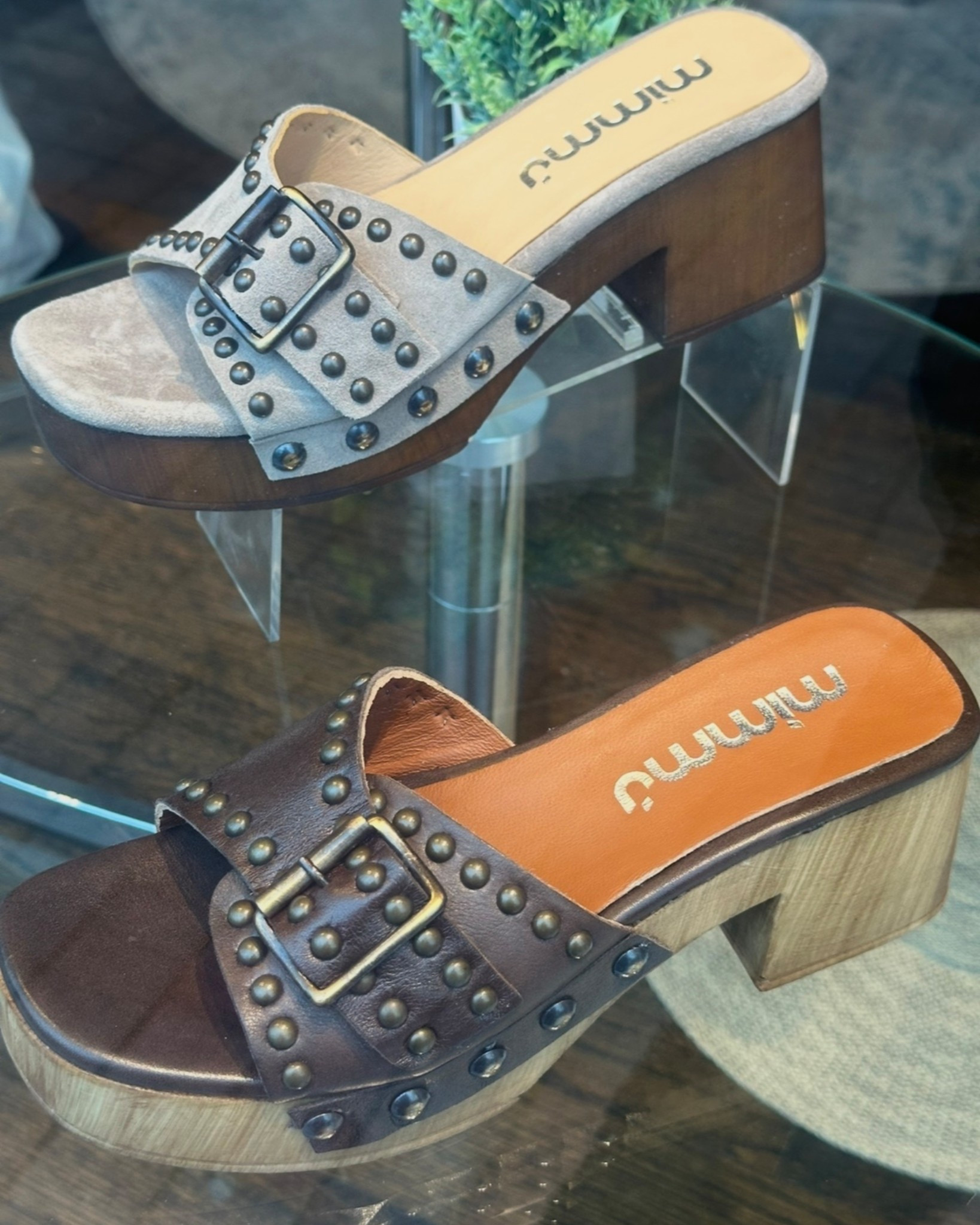 These remind me of the wooden sandals that were so popular in the 70s/80s. 