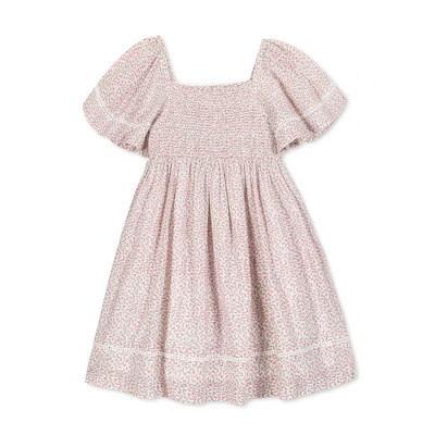 Hope & Henry Girls' Organic Smocked Bell Sleeve Dress, Toddler | Target