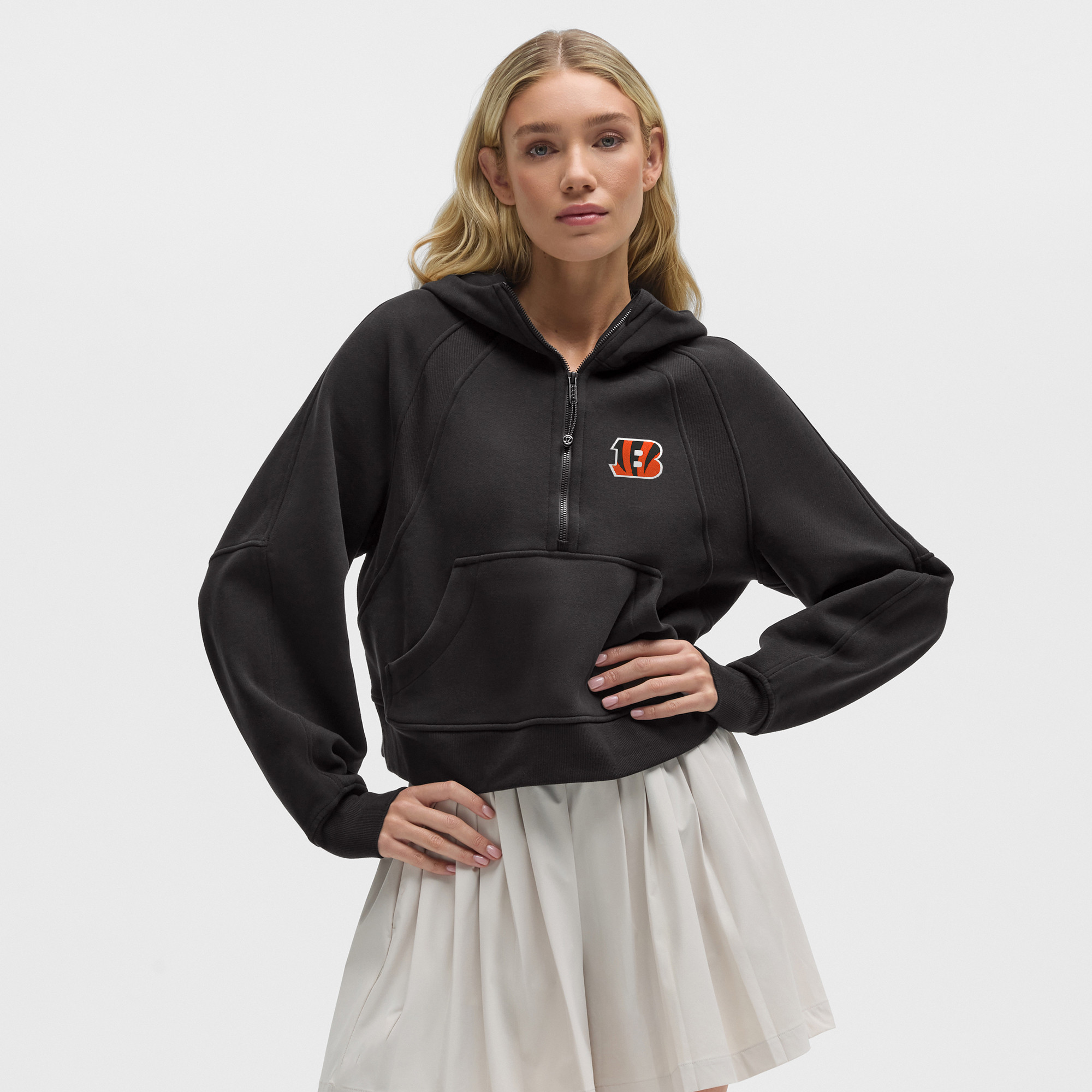Women's lululemon Black Cincinnati Bengals Scuba Oversized Half-Zip Hoodie | Fanatics