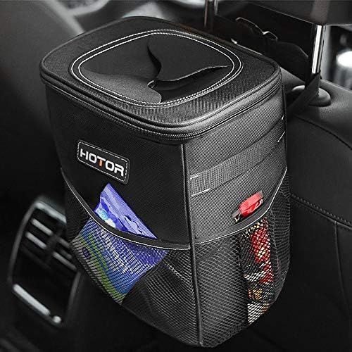 HOTOR Car Trash Can with Lid and Storage Pockets, 100% Leak-Proof Car Organizer, Waterproof Car G... | Amazon (US)