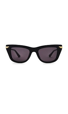 Bottega Veneta Square Sunglasses in Black, Gold, & Grey from Revolve.com | Revolve Clothing (Global)