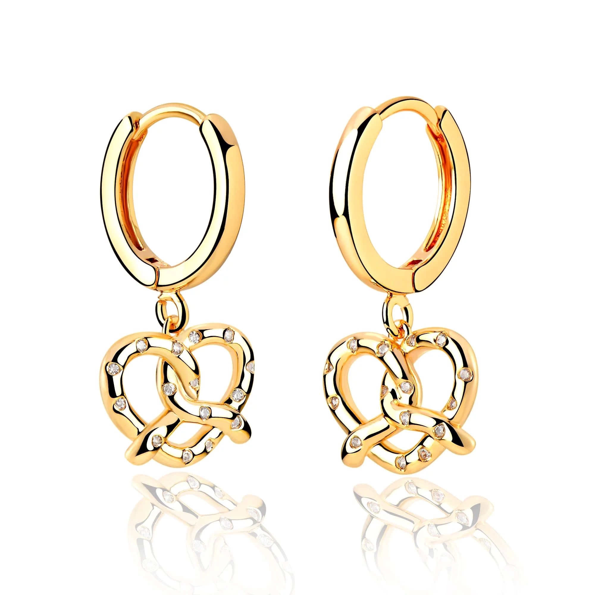 Valloey Rover 14K Gold Plated Dainty Drop Huggie Hoop Earrings for Women Jewelry Gift - Walmart.c... | Walmart (US)