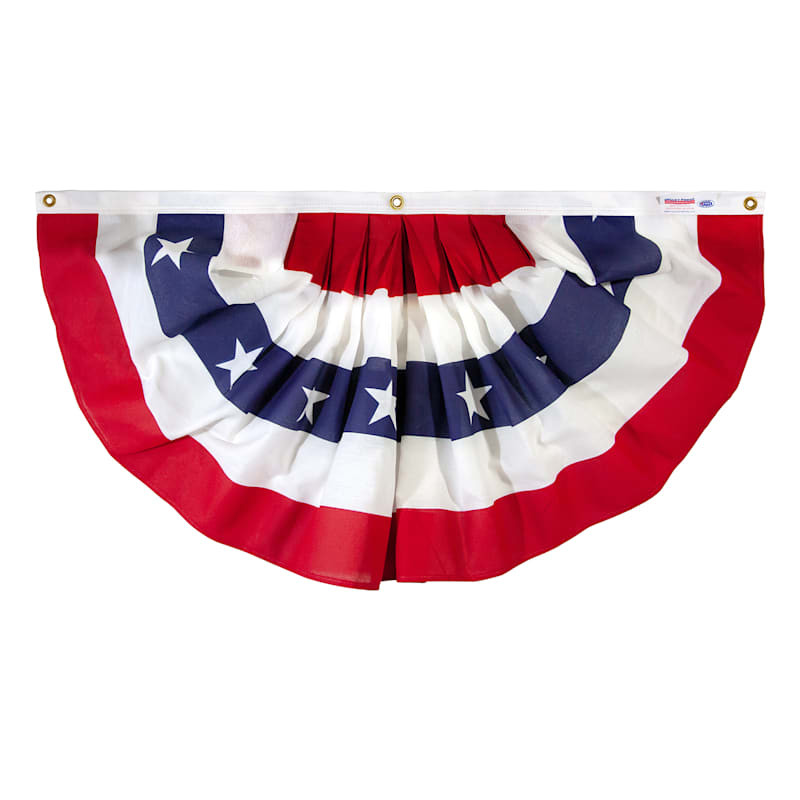 Mini Patriotic Stars & Stripes Bunting Fan Flag, 18x36 | At Home