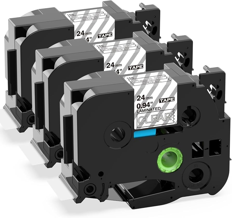 Label KINGDOM 24mm White on Clear Tape Replacement for Brother TZe-155 TZe155 1 Inch TZ Tape 24mm... | Amazon (US)