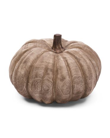 8.5in Woodgrain Pumpkin Decor | TJ Maxx