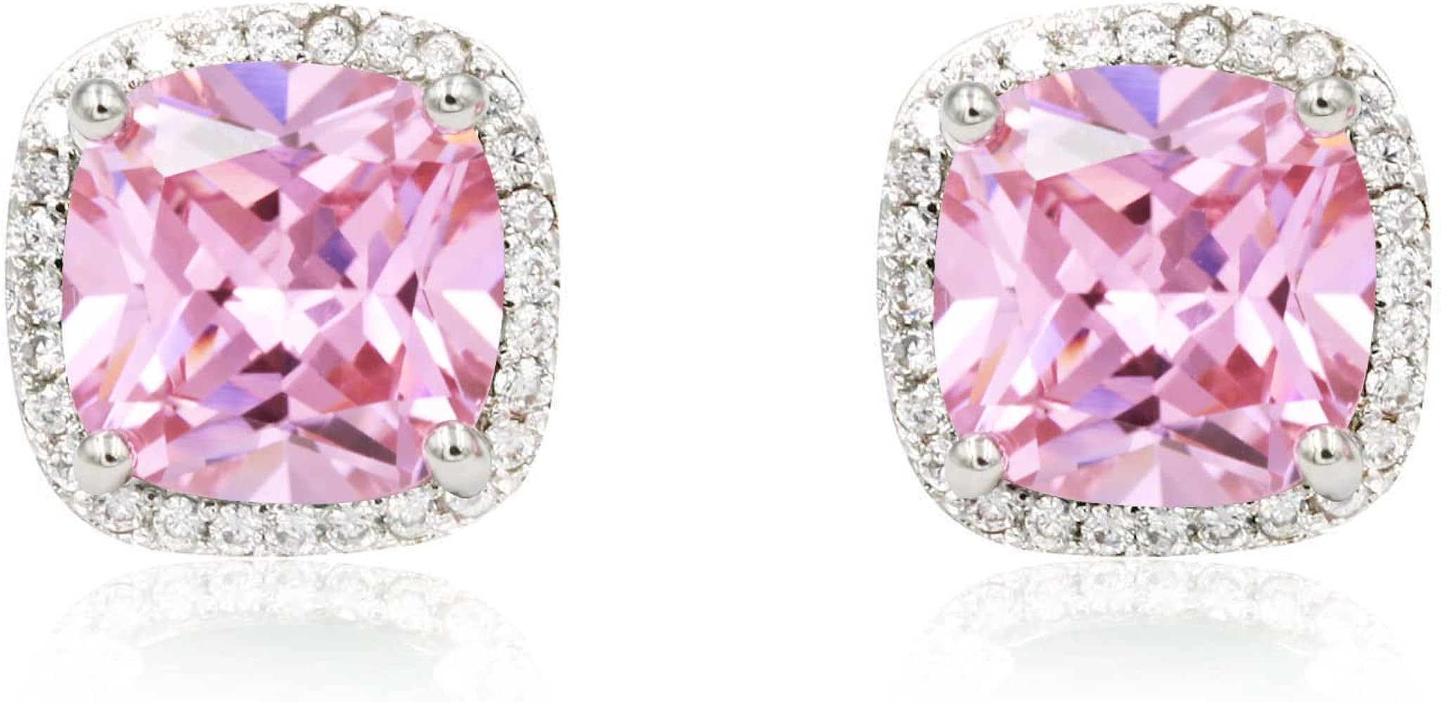 Square Princess Cut Stud Earrings Micro Paved AAA CZ Jewelry Wedding Bridal For Women | Amazon (US)