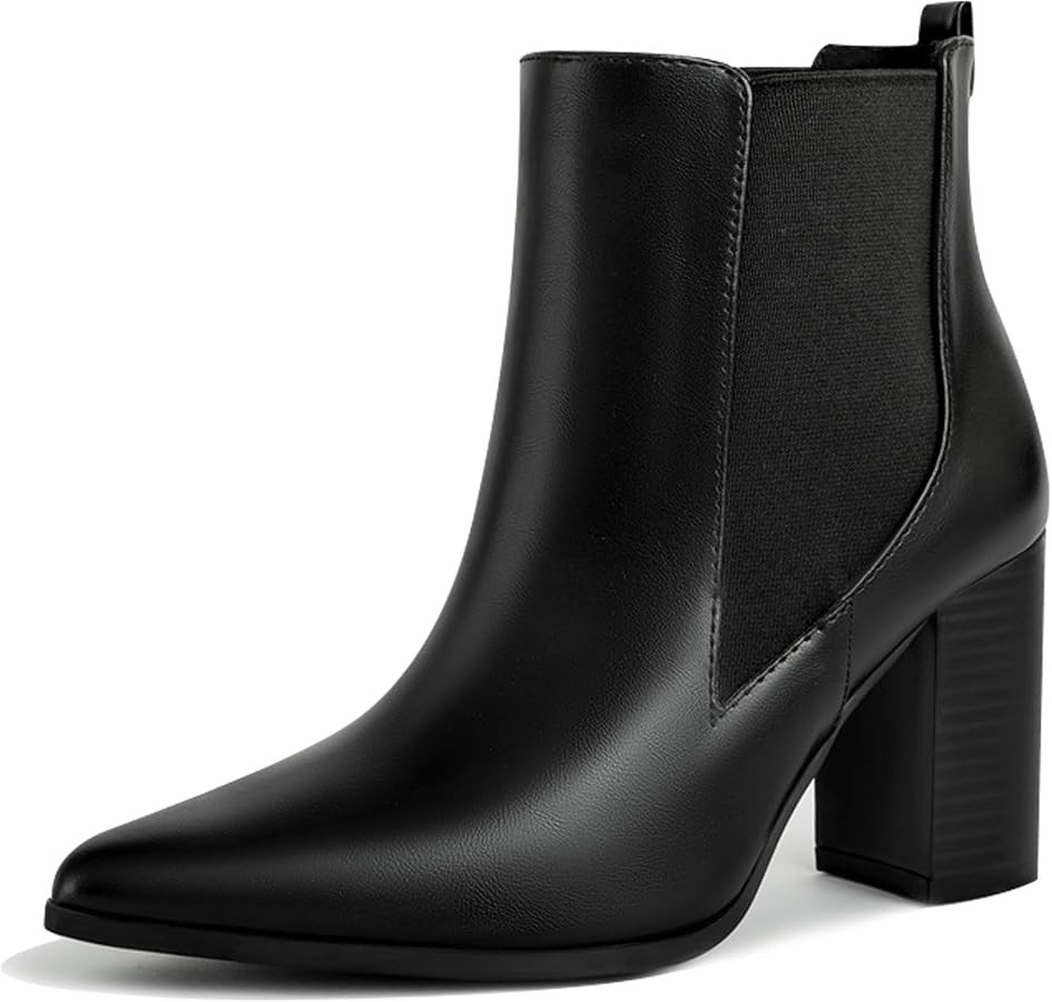 Women's Chunky High Heel Ankle Booties LD0464-SERIES | Amazon (CA)