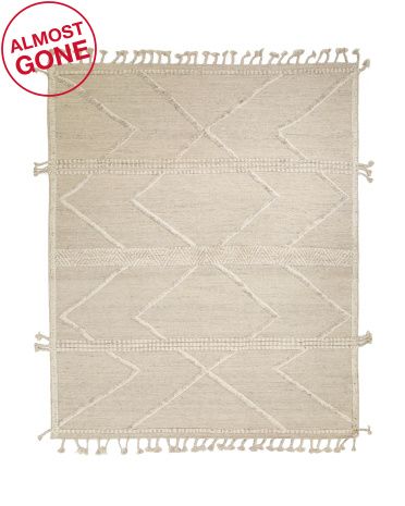 Hand Knotted Wool And Cotton Blend Rug | TJ Maxx