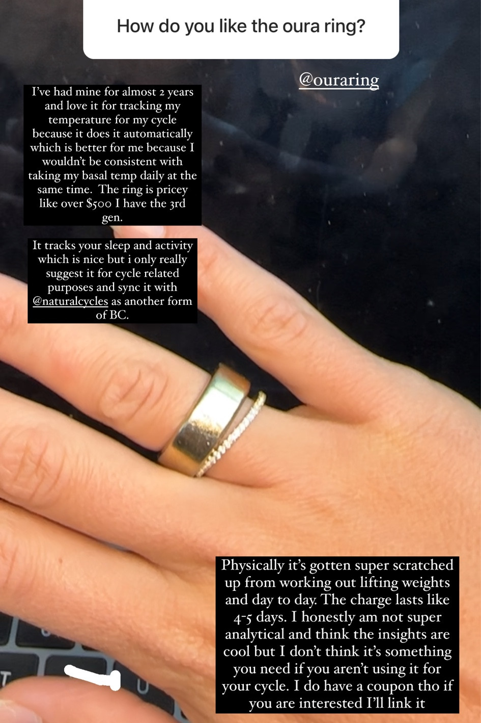 Oura ring 
Amazon ring 

#LTKBeauty #LTKStyleTip #LTKFindsUnder50