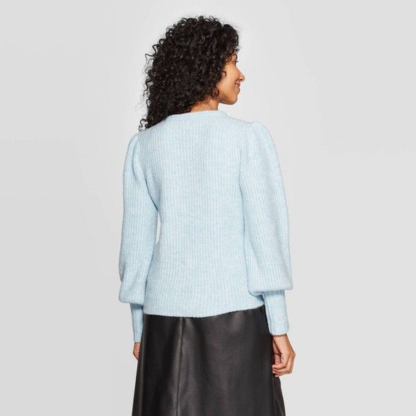 Women's Puff Sleeve Crewneck Pullover Sweater - A New Day™ | Target