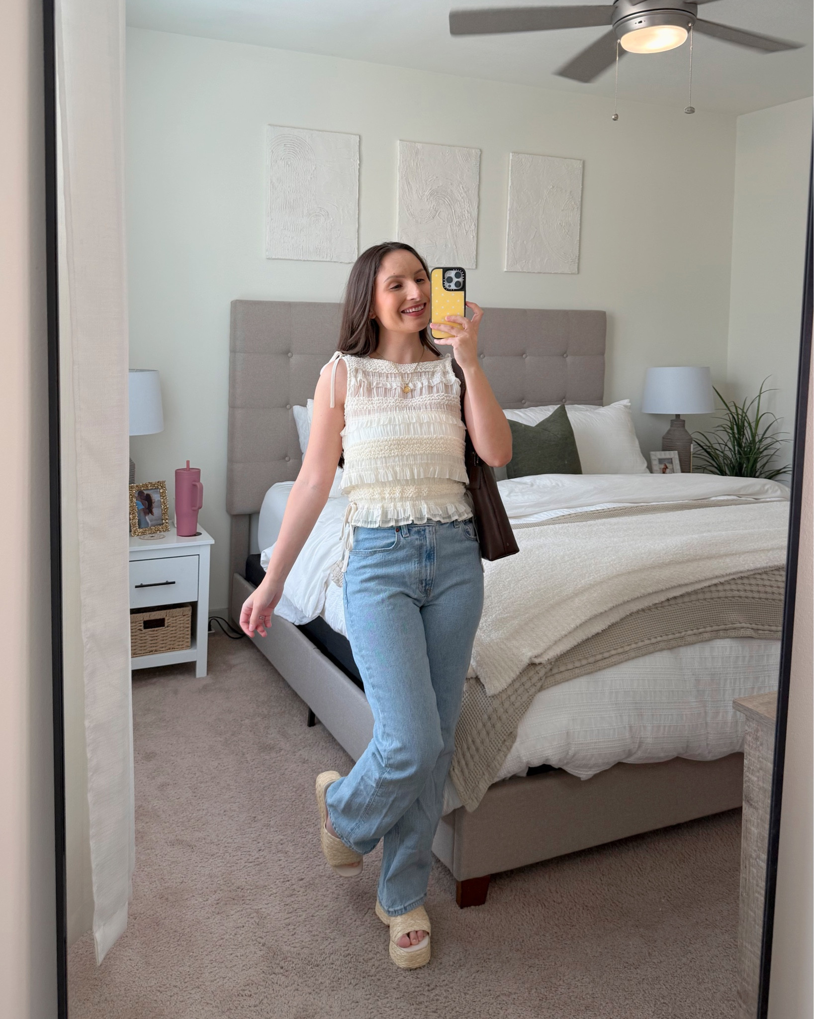 Sheer tank - XS,
Jeans - 24 short,
Orange tank - XS (runs big),
Levi ripped jeans - 24,
Pink sweater - XS (runs big),
Linen pants - 2 ,
Beige sweater - XS,
Maxi skirt - from altar’d state but linking similarr

#LTKdayinmylife #LTKootd #LTKPetite