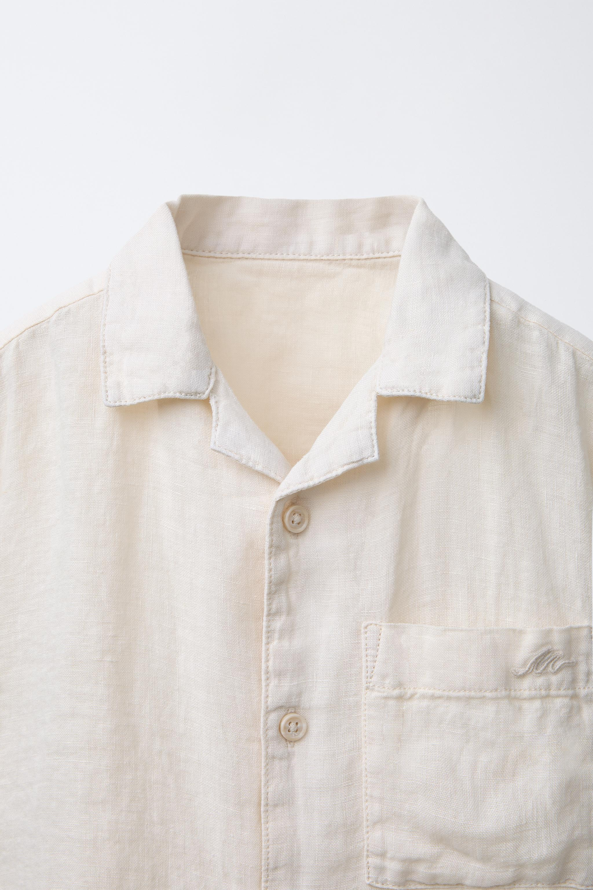 100% LINEN SHIRT Light beige Brown | Zara US