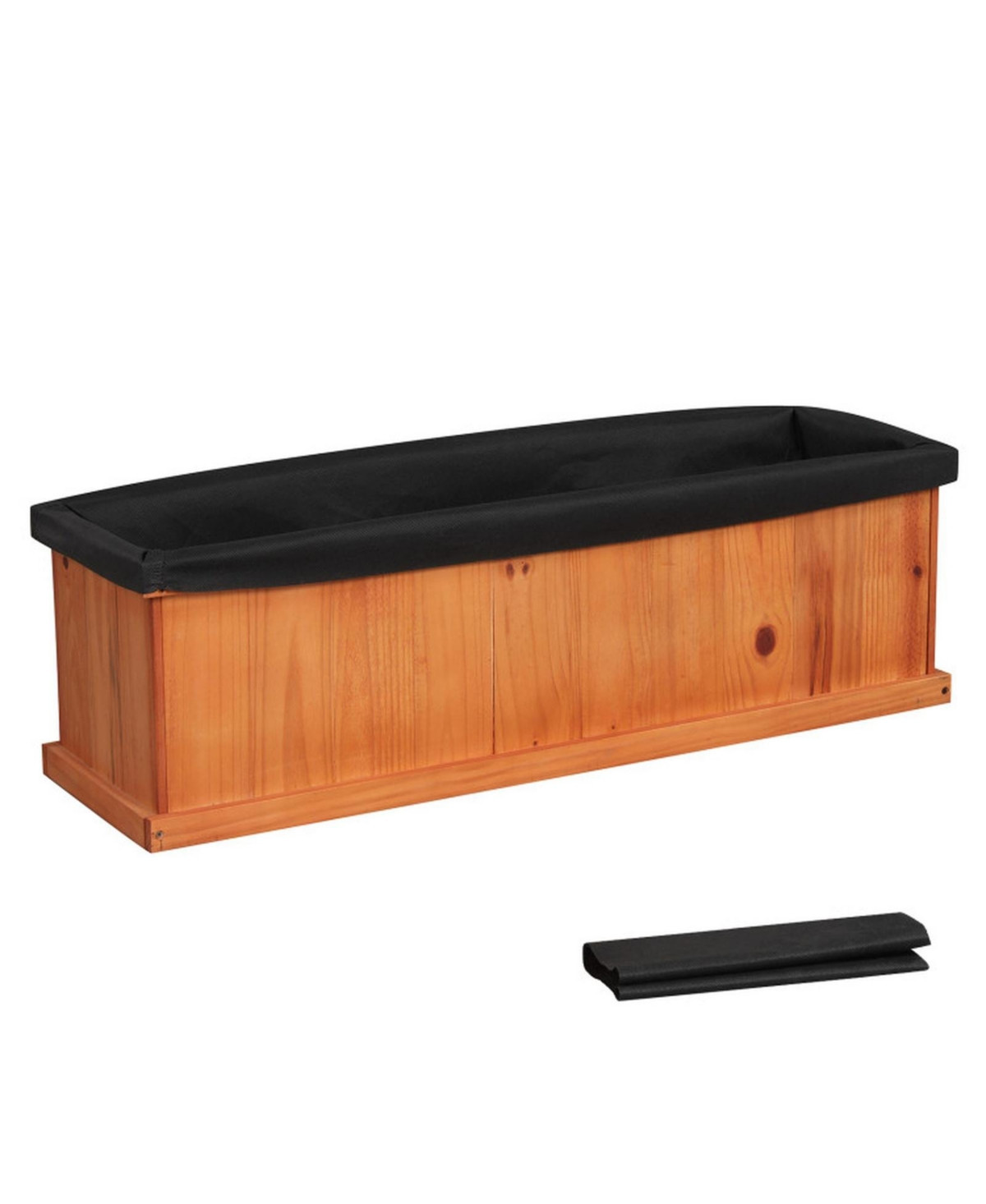 Gouun Pine Wood Planter Box with Drainage Holes and Liner - Orange | Macy's
