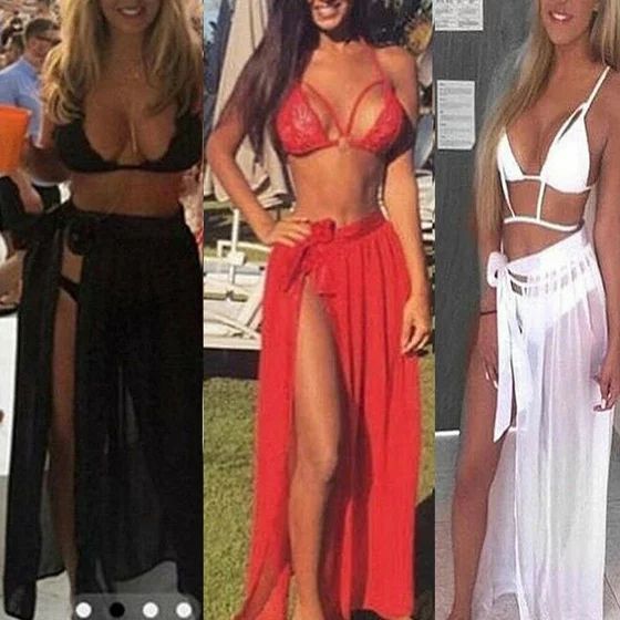 Women Bikini Chiffon Cover Up Swimwear Sheer Beach Maxi Wrap Skirt Pareo Dress | Walmart (US)