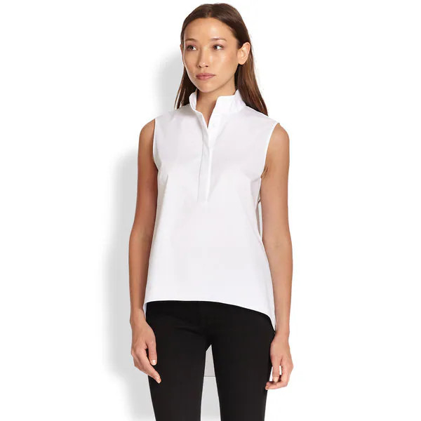 Elie Tahari Tiffany White VIscose Sleeveless Blouse | Bed Bath & Beyond