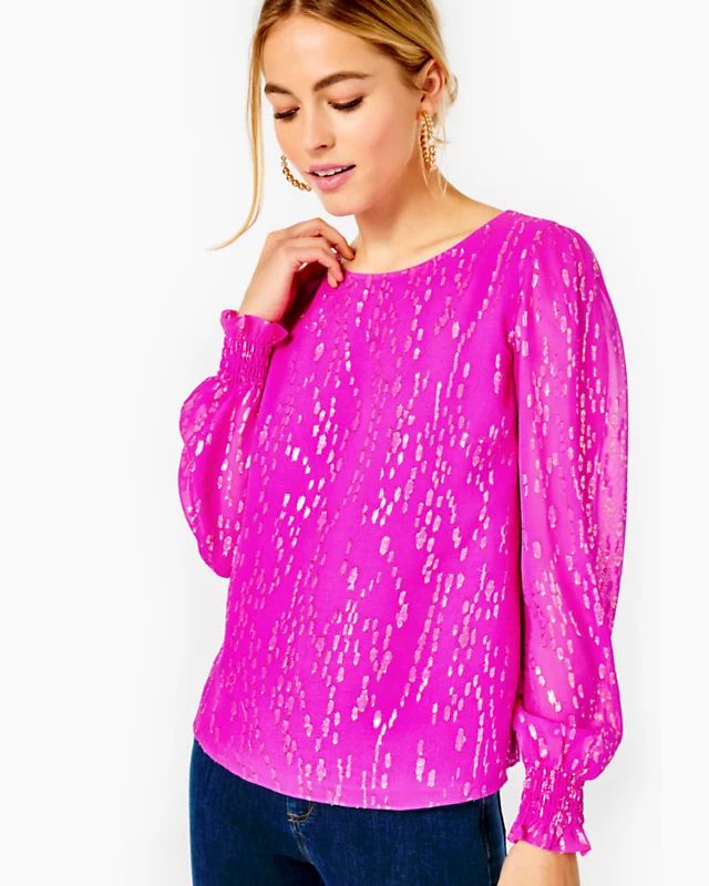 Idina Long Sleeve Silk Top | Lilly Pulitzer