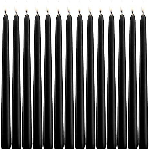 YIHANG Black Taper Candles - Set of 14 Dripless Candles - 10 inch Tall, 3/4 inch Thick - 7.5 Hour... | Amazon (US)