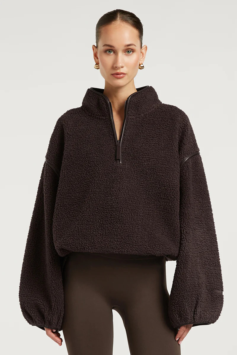 SLOANE Borg Half-Zip Espresso | 4TH ARQ | 4tharq 