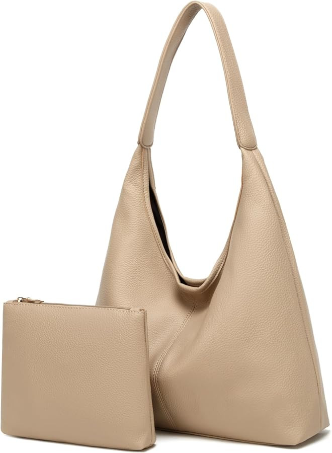 Casual Hobo Bag for Women Soft Shoulder Bags Slouchy Pu Leather Tote Purses for Work Travel | Amazon (US)