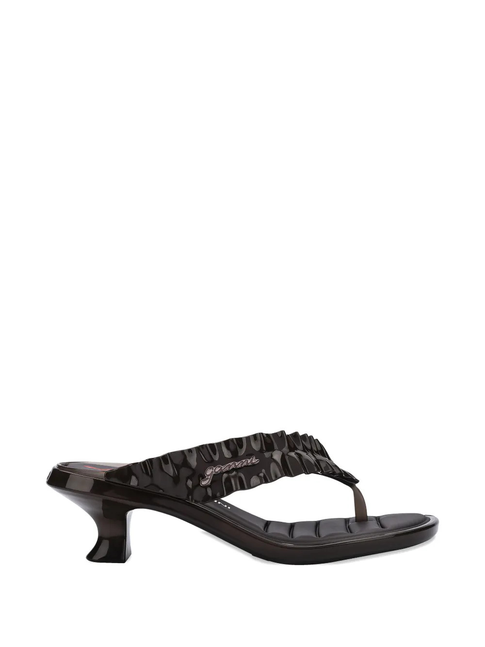 Melissa x Ganni Ruffled Thong Sandals | Brown | FARFETCH | Farfetch Global