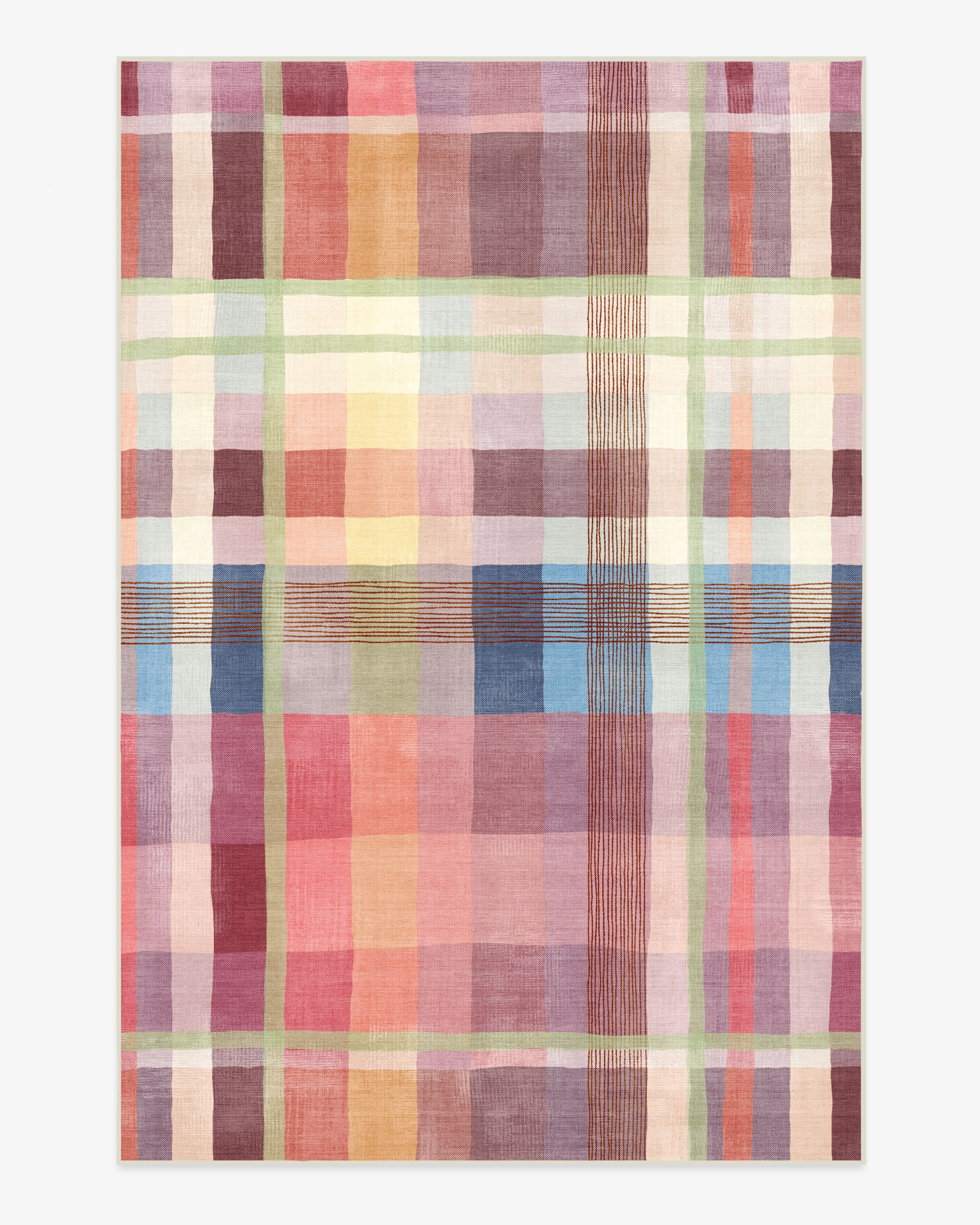 Margot Plaid Berry Multicolor Outdoor Rug | Ruggable