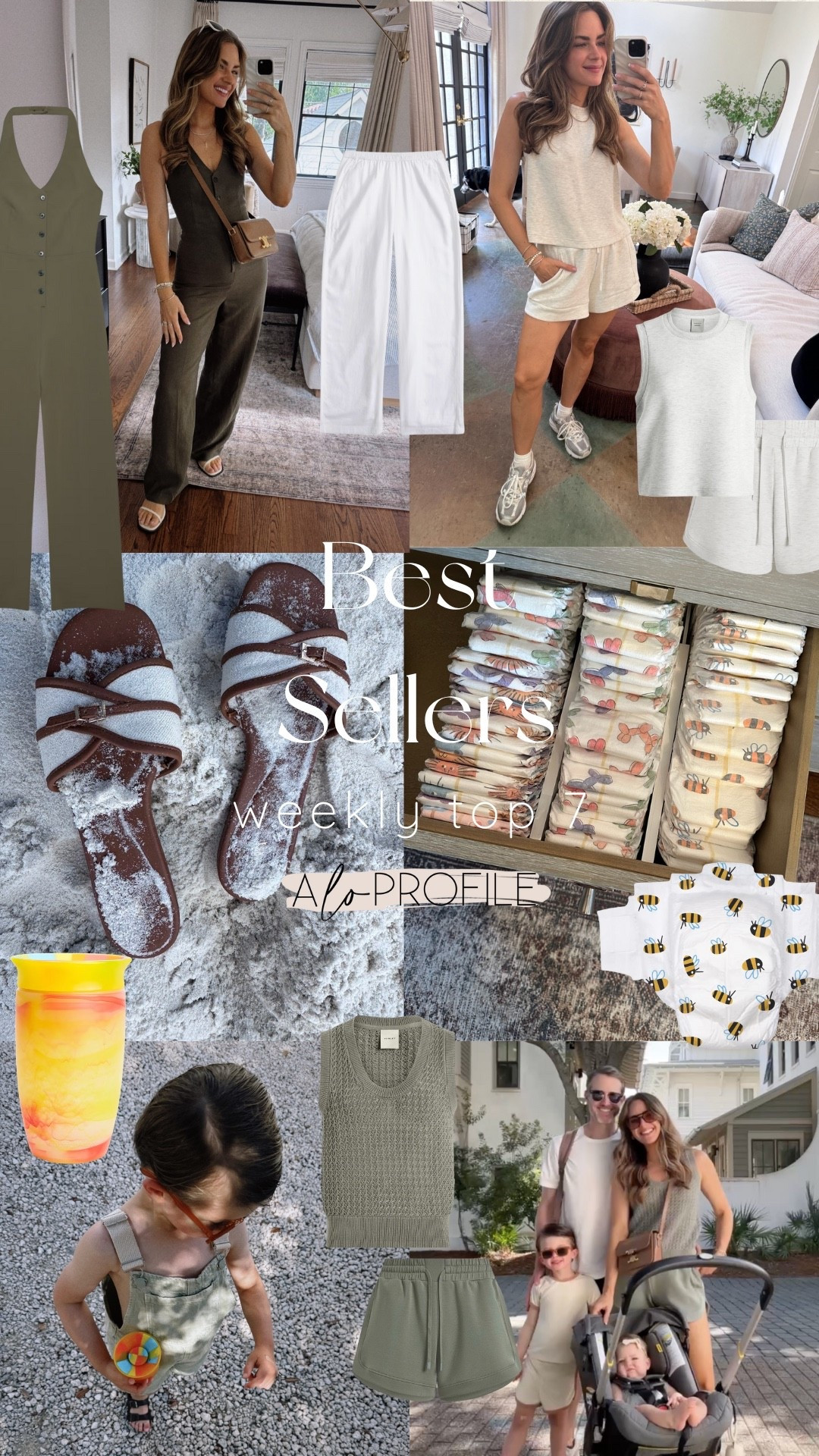 WEEKLY BESTSELLERS✨
1. Green Lounge Shorts + Tank 
2. Buckle Sandal
3. Diapers
4. Linen Pants
5. Jumpsuit
6. Ivory Lounge Shorts + Tank
7. Cup