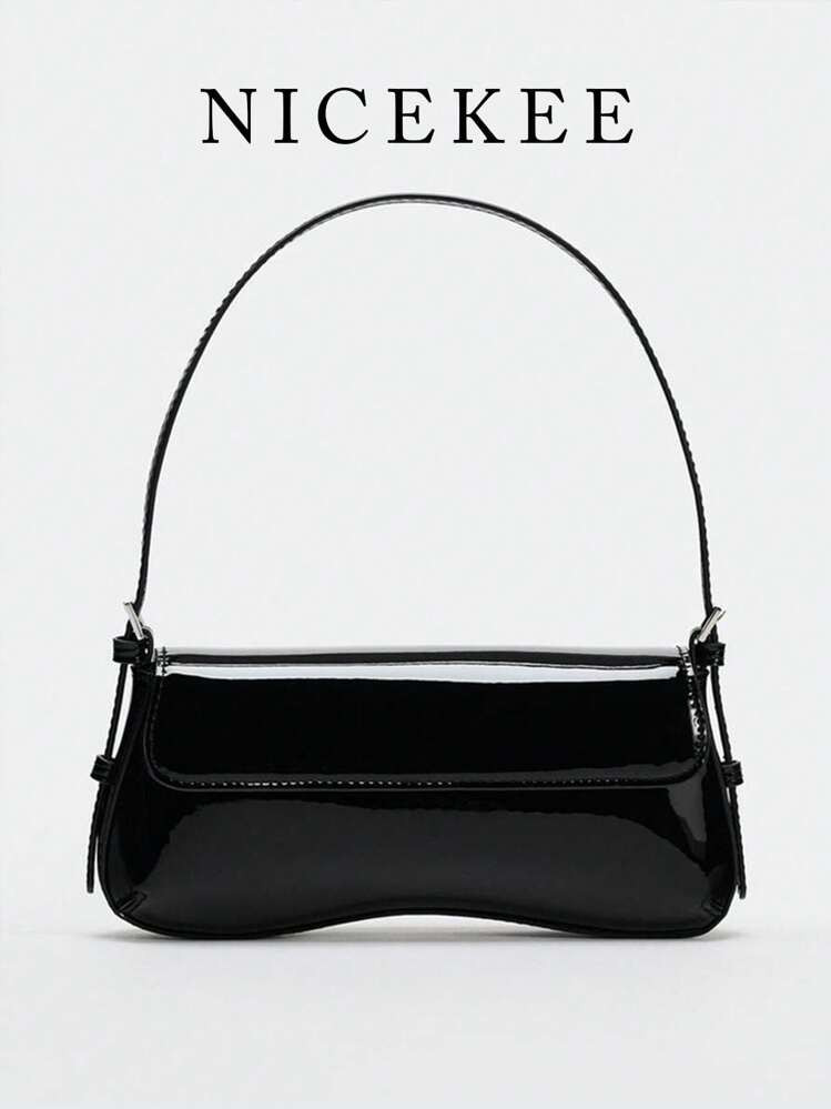 Classic Retro Style Shoulder Bag, Fashionable, Simple And Versatile Solid Color Flap Baguette Bag, Elegant And Exquisite Underarm Bag, Suitable For Work, Commuting, Daily Outings, Shopping, Dating And Traveling. | SHEIN