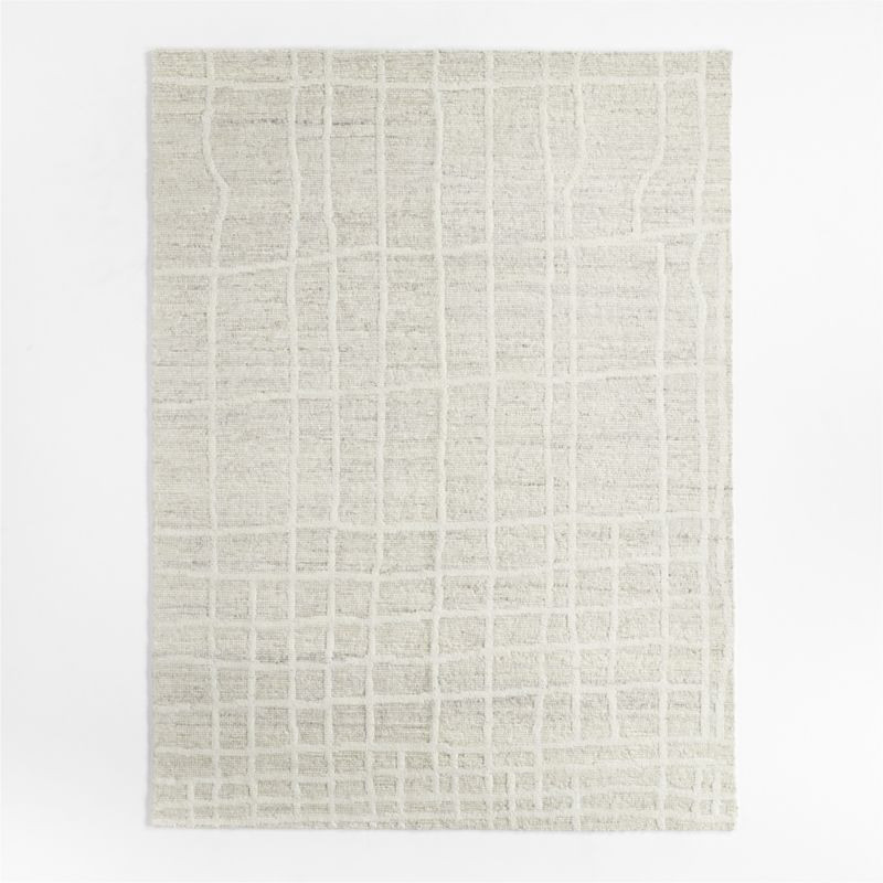 Agen Wool Grid Ivory Area Rug 6'x9' + Reviews | Crate & Barrel | Crate & Barrel