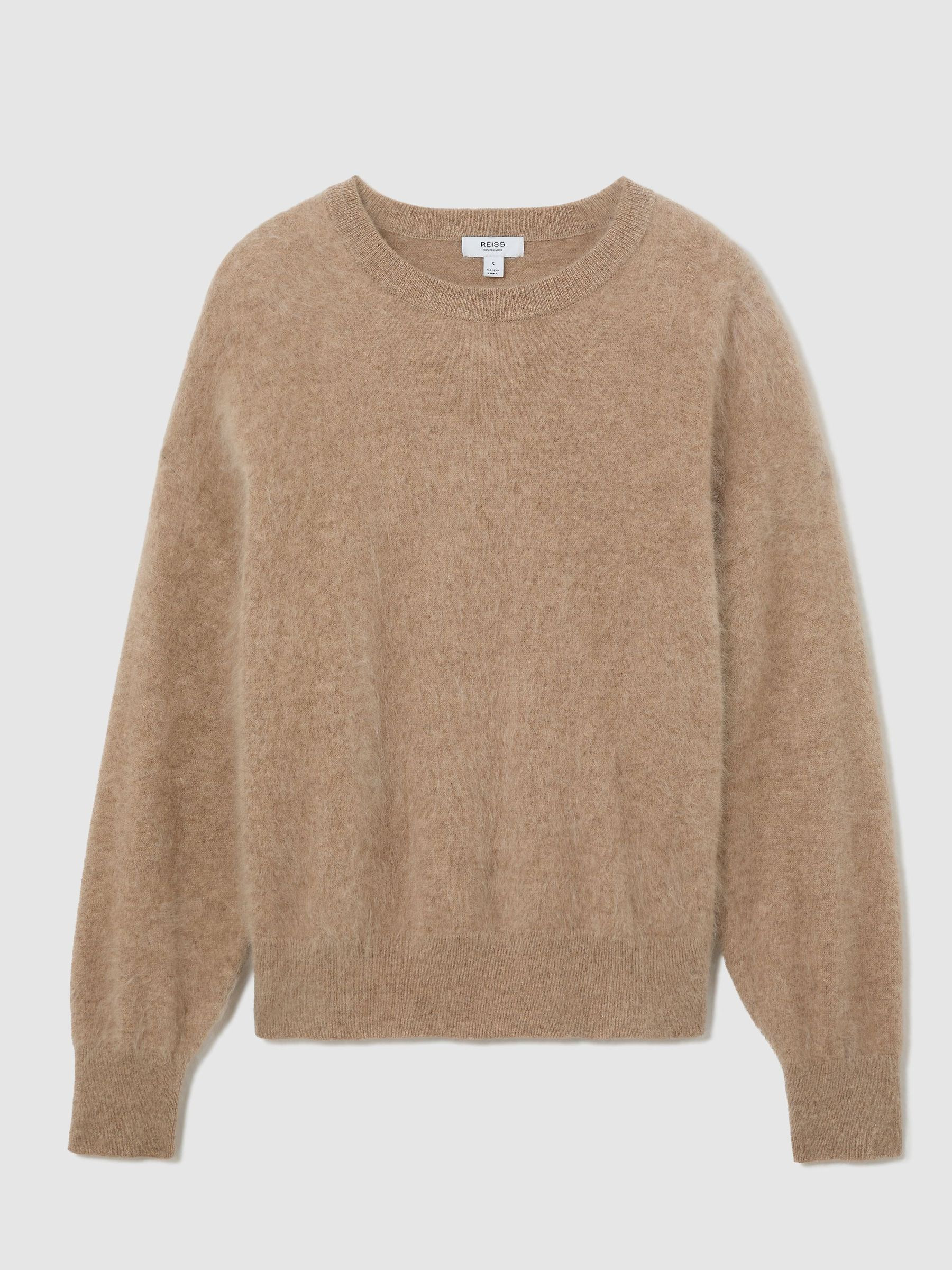 Reiss 100% Brushed Cashmere Crew-Neck Jumper in Neutral - REISS | Reiss UK