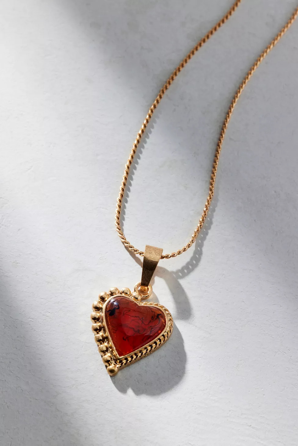 Amber Heart Pendant Necklace | Urban Outfitters (US and RoW)