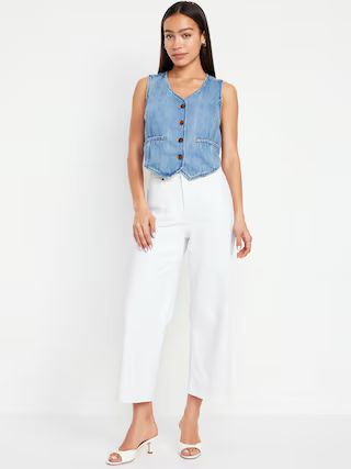 Extra High-Waisted Crop Wide-Leg Jeans | Old Navy (US)