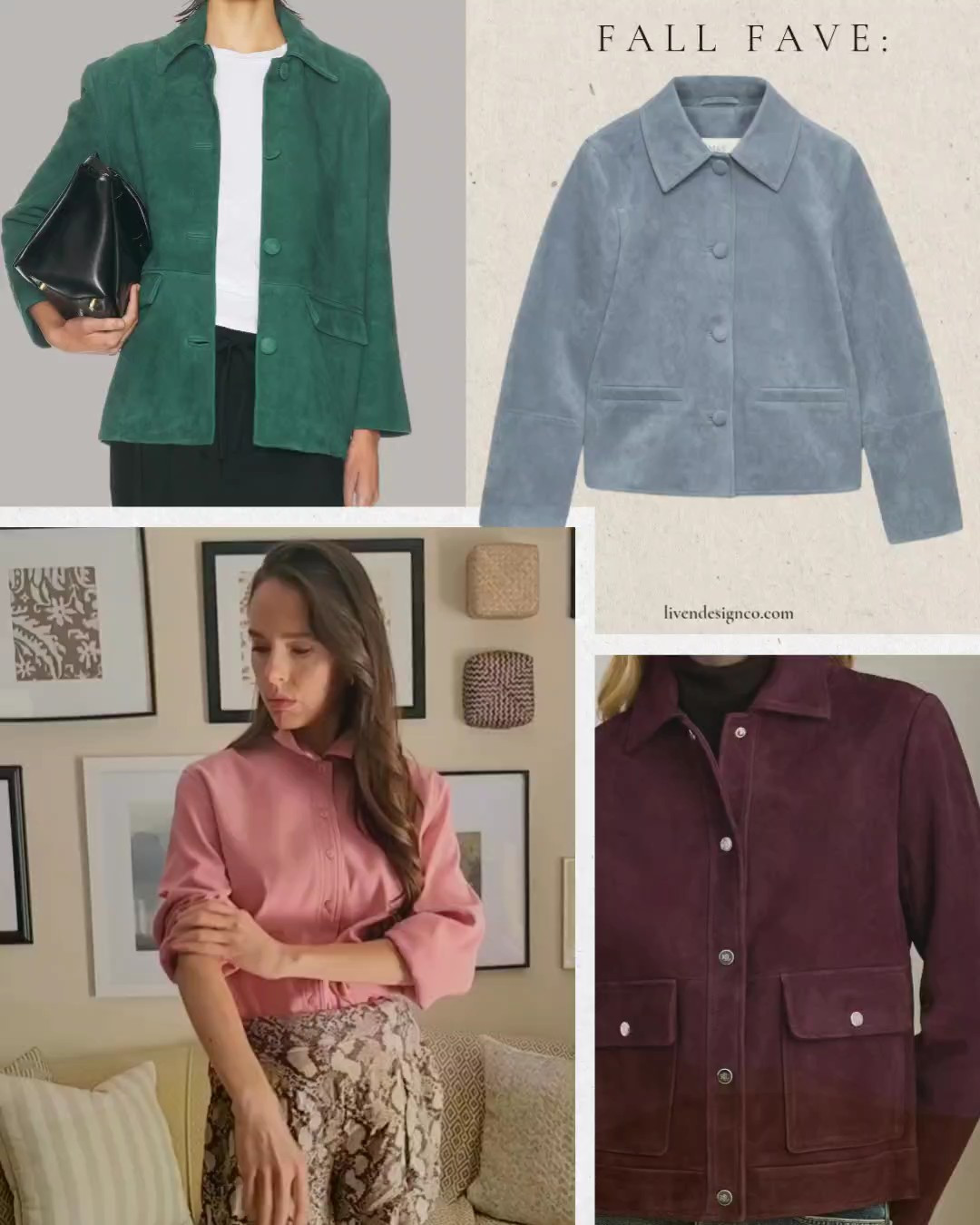 Fall style. Colored suede jacket. Pink suede jacket. Burgundy suede jacket. Bomber jacket. Green suede. Blue suede. Faux suede. Funnel neck jacket 

#LTKSeasonal #LTKSaleAlert