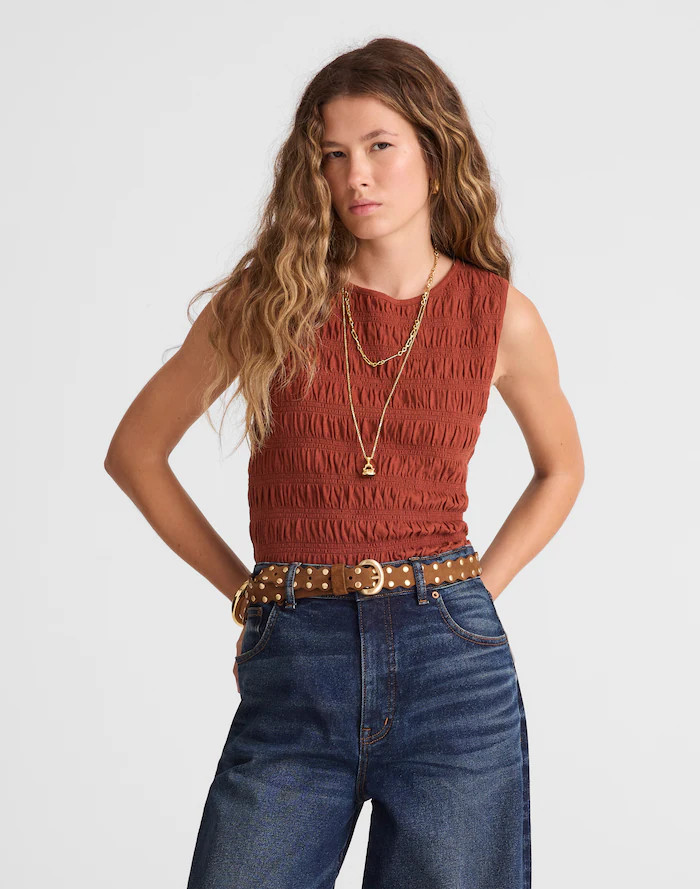 Smocked Boatneck Tank | Madewell