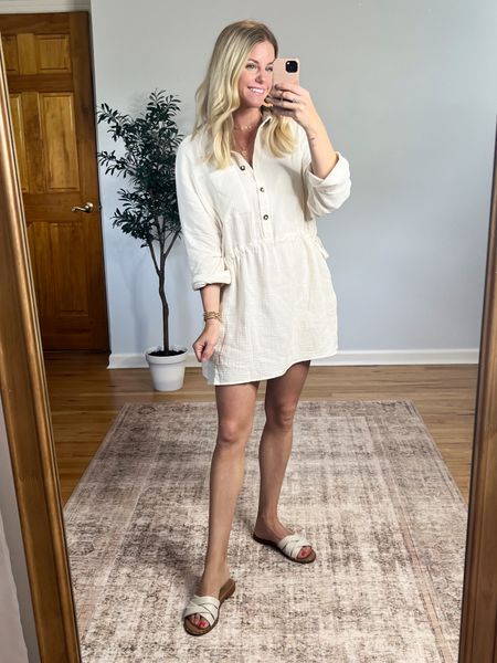 Love this dress! It is super comfy. It’s on the shorter side so would also be a very cute swim coverup! The side tie so it is adjustable. Code JACQUELINE10 saves 10%. 

Comfy dress. Summer dress. Summer style. Beach cover up. 

#LTKsalealert #LTKunder50 #LTKFind
