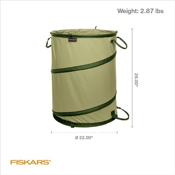 Fiskars Kangaroo Collapsible Garden Bag - 30 Gallon Lawn and Leaf Bag - Container for Lawn Care a... | Amazon (US)