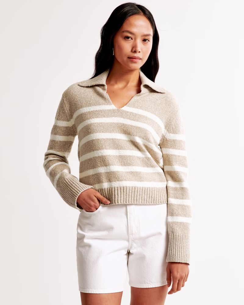 Textural Notch-Neck Sweater | Abercrombie & Fitch (US)